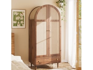 Armoire 2 porte(s) battante 1 tiroir(s) HAVRYA coloris marron largeur 50 cm
