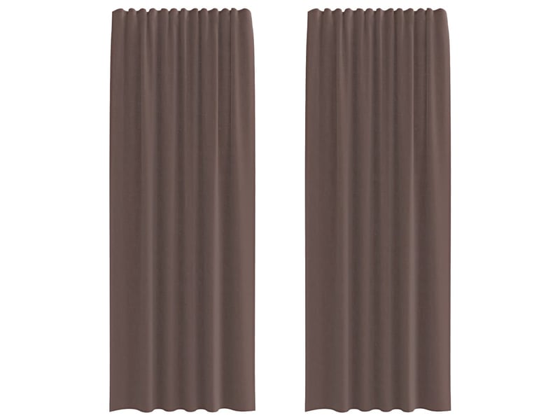  Lot de 2 rideaux en voile, voilages avec passe-tringles marron cf44473  - Conforama A