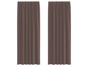 Lot de 2 rideaux en voile, voilages avec passe-tringles marron cf44473