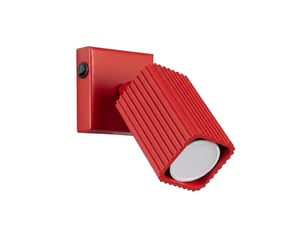 Applique rayo rouge avec interrupteur aluminium moderne 16x8x16cm