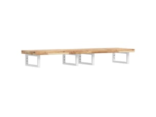 Étagère de vasque murale acier et bois massif d'acacia shl3956