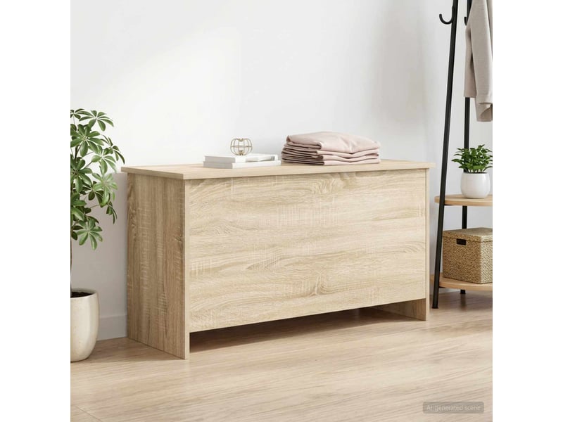 Coffre de rangement avec stockage chêne sonoma 100x40x50 cm - Conforama D