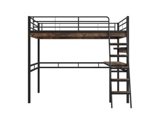 Lit mezzanine 90x200 cm <strong></strong> <strong></strong> coloris noir