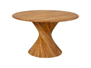 Table à manger en bois brun clair 130x130x75h cm