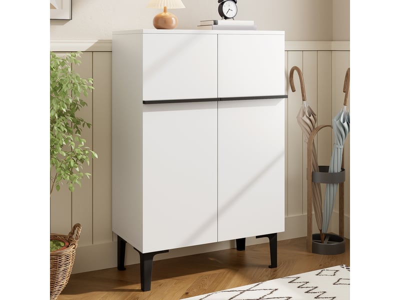  Meuble à chaussures compact 60x34,5x95 cm, idéal pour petit couloir, rangement organisé avec hauteur intérieure 78 cm  - Conforama W