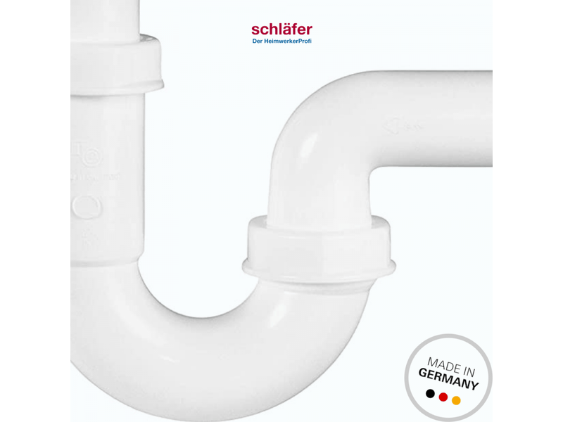  4395101 schläfer | siphon en forme de s pour évier de salle de bain, évier de cuisine et évier à linge, raccord universel 114, tuyau de  - Conforama E