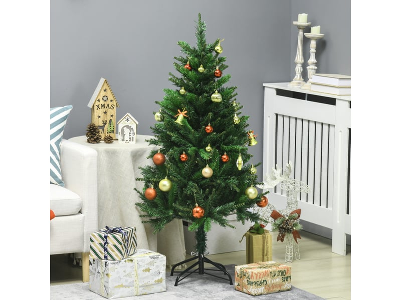  Sapin de noël artificiel avec 310 branches support en acier socle pliable en acier hauteur 120 cm vert  - Conforama B