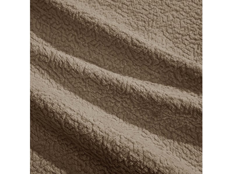 Canapé d'angle 3 places en tissu marron avec ottomane mobile et 2 coussins, design matelassé pour salon - Conforama D