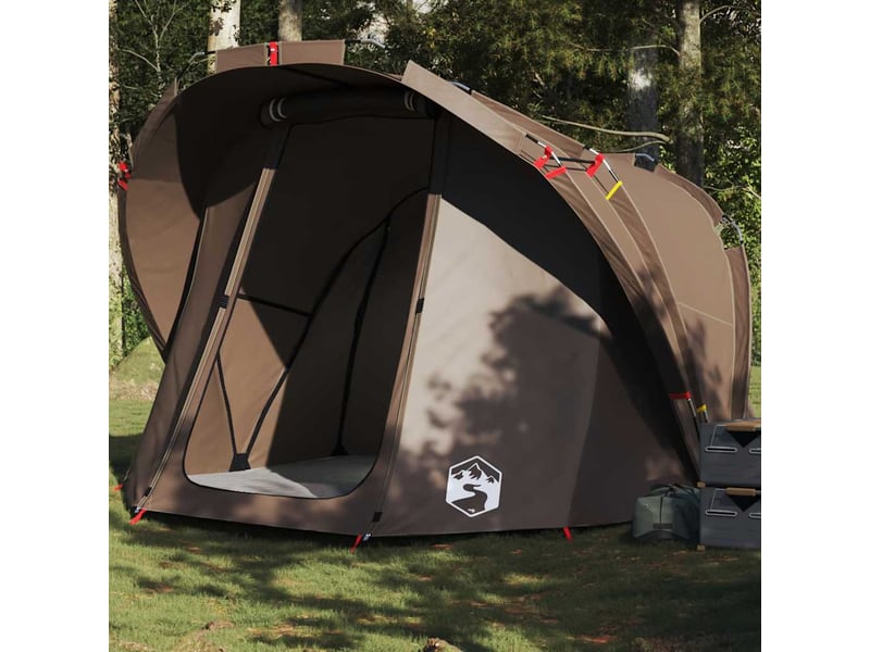 Tente de pêche, tente de camping 4 personnes marron imperméable - Conforama B