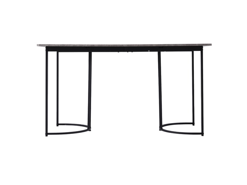  Table à manger rectangulaire moderne effet marbre gris 140x80 cm, pieds métal réglables  - Conforama A