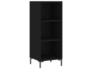 Buffet - bahut - meuble de rangement noir 34,5x32,5x90 cm bois d'ingénierie