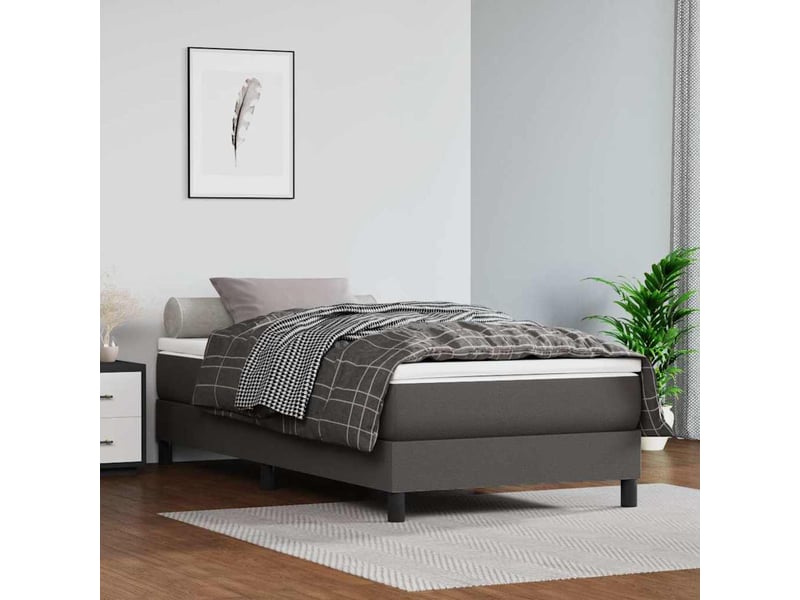  Matelas de lit à ressorts ensachés fermeté moyenne gris 100x200x20cm similicuir  - Conforama B