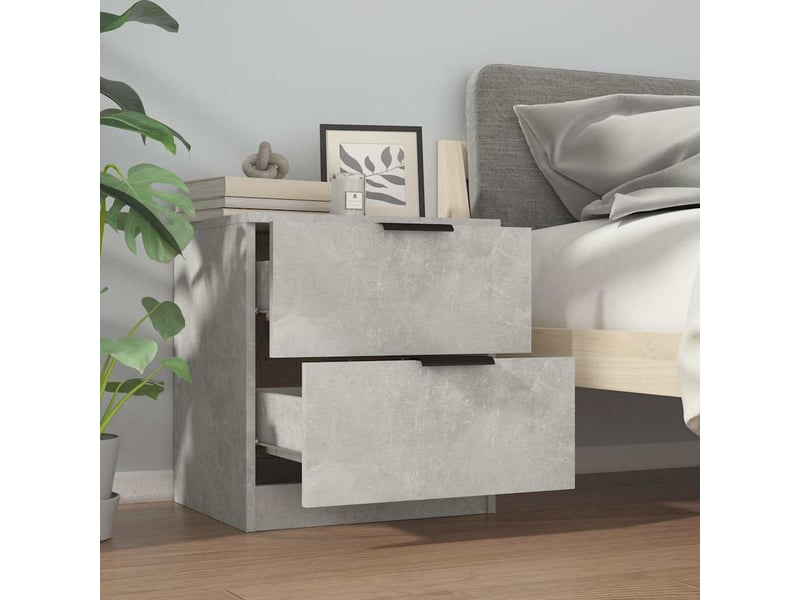  Lot de 2 tables de chevet - cabinet de chevet - table de nuit gris béton bois d'ingénierie  - Conforama C