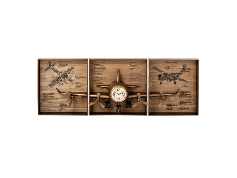  Horloge murale triptyque dagny 225cm doré  - Conforama A