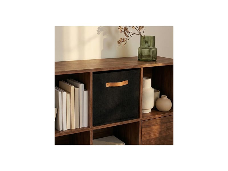 Lot de 6 paniers pliables en polycoton noir 31 x 31 x 31 cm 34921L - Conforama B
