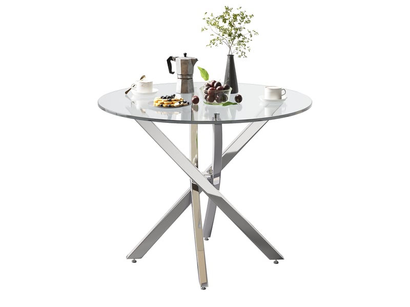 Argent table à manger extensible avec rangement, design moderne, structure fonctionnelle pour cuisine et salle à manger - Conforama A
