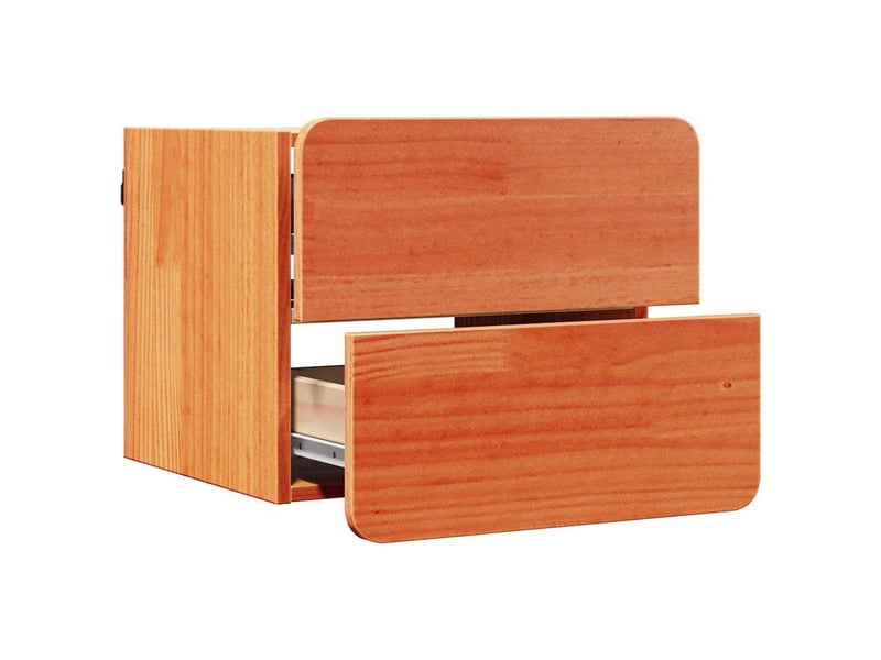  Table de chevet - cabinet de chevet - table de nuit 2 pc marron 39 x 34 x 33 cm bois de pin massif  - Conforama E