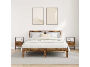 Lot de 2 table de chevet - cabinet de chevet - table de nuit murale chêne fumé 35x30x51 cm