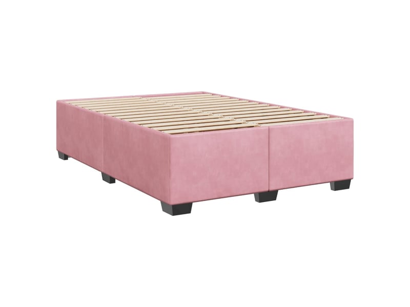  Lit double- lit adulte -  cadre de lit sans matelas rose 140x200 cm velours  - Conforama B