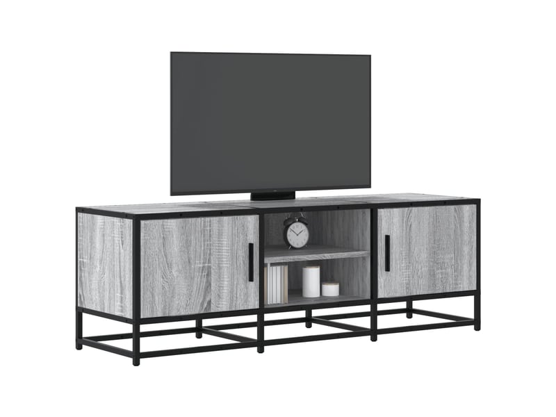  Meuble tv - banc tv - meuble de rangement sonoma gris 120x35x41 cm bois d'ingénierie et métal  - Conforama B