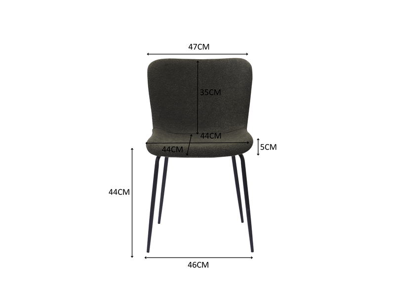  Chaises de salle à manger lot de 2 à dossier haut arrondi  - soutien lombaire, tissu et métal vert  - Conforama D