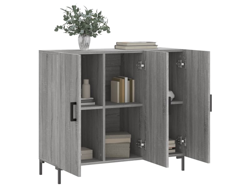  Buffet - bahut - meuble de rangement sonoma gris 90x34x80 cm bois d'ingénierie  - Conforama D