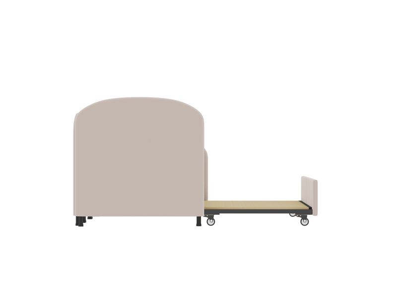  Lit simple enfant 90x200 cm – rose – lit gigogne en tissu velours avec couchage d'appoint, sans matelas  - Conforama E