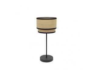 Lampe à poser fabrilamp roque e14 coloris noir naturel 41 x 18 x 18 cm