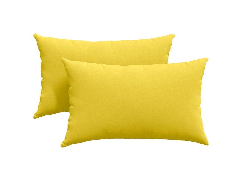 Lot de 2 coussins de canapé, coussins décoratifs tissu jaune clair 50 x 30 cm cf58890 - Conforama A