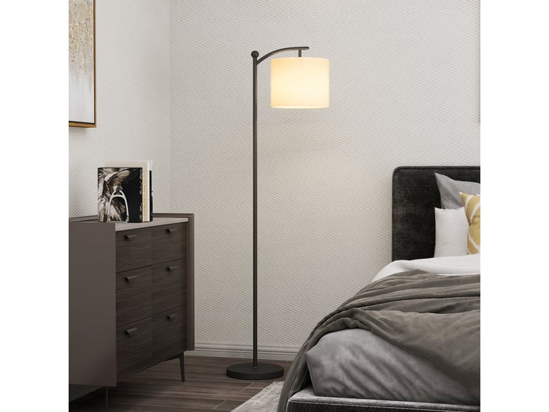  Lampadaire dimmable 2 températures de couleur avec télécommande, minuterie de 60 minutes, noir, 160 cm  - Conforama D