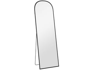 Miroir sur pied pleine longueur 50 x 161,5 cm – noir – cadre en aluminium, support pour pose libre au sol