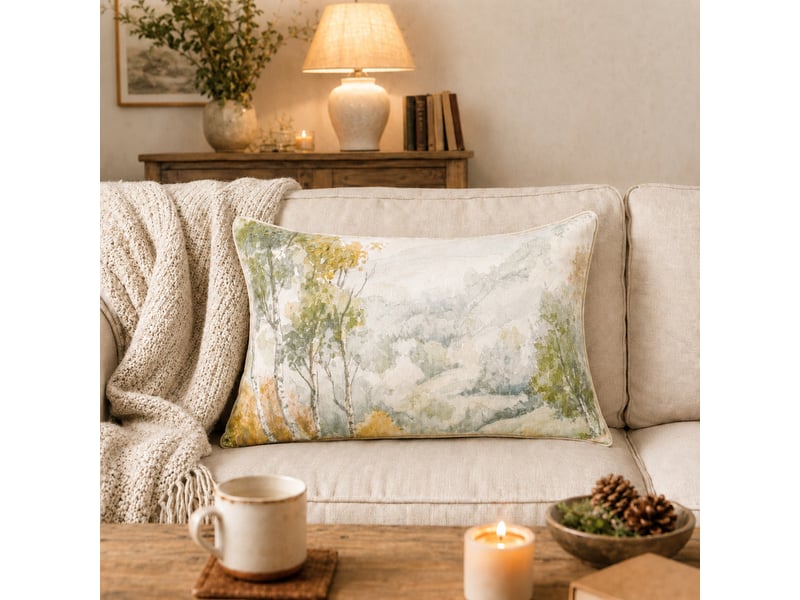  Coussin motif aquarelle forêt 40x60 cm  - Conforama B