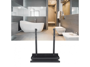 Organiseur de salle de bain suspendu - noir - gain de place - fer - étanche - multifonctionnel - pour douche, produits de bain, shampoing