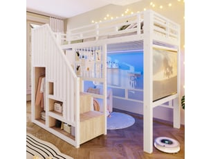Lit mezzanine 90x200 cm <strong></strong>  <strong>Sol Morn</strong> coloris blanc