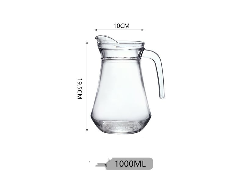 Broc à anse transparent - verre trempé - compatible lave-vaisselle - 1l  - Conforama B