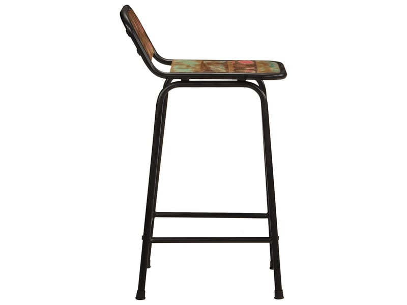  Lot de 2 tabouret de bar, chaise de bar 46x35,5x80cm bois massif récupération  - Conforama C