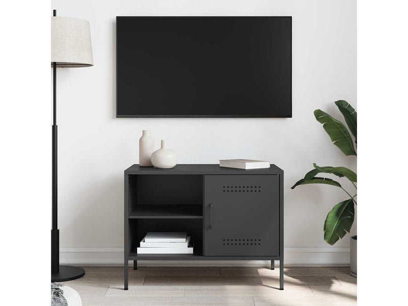  Meuble tv - banc tv - meuble de rangement noir 68x39x50,5 cm acier  - Conforama C
