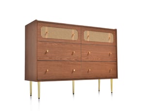Commode 6 tiroir(s)    BGSRYAO  coloris bois foncé largeur 120 cm
