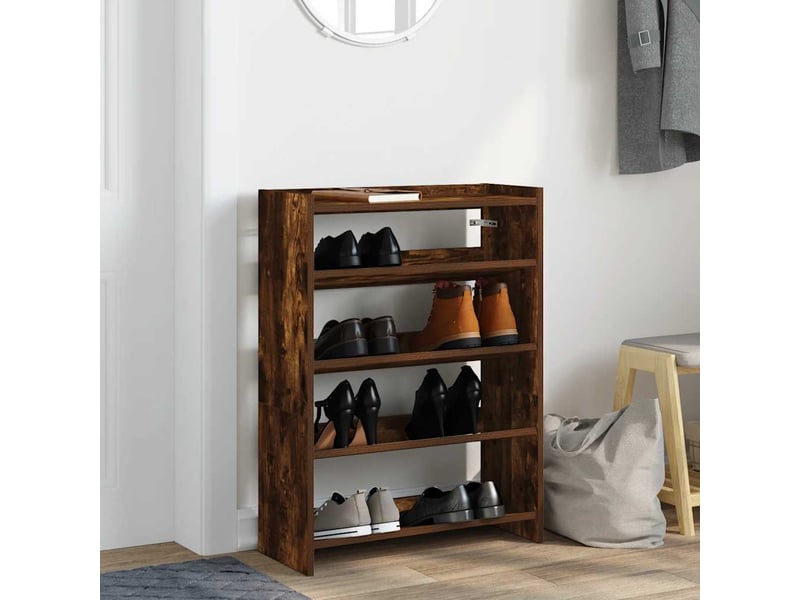  Meuble à chaussures, étagère à chaussures chêne fumé 60x25x81 cm bois d'ingénierie  - Conforama C