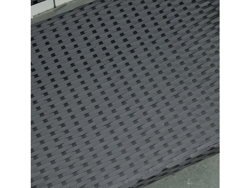 Banc de jardin 2 places 122x60x85 cm – noir – résine tressée, structure en acier, charge jusqu'à 240 kg - Conforama E