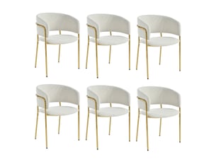 Lot de 6 chaises de salle à manger,avec pieds réglables,velours côtelé,beige