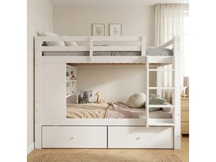 Lit superposé 90x200 cm <strong></strong>  <strong>evarich</strong> coloris blanc