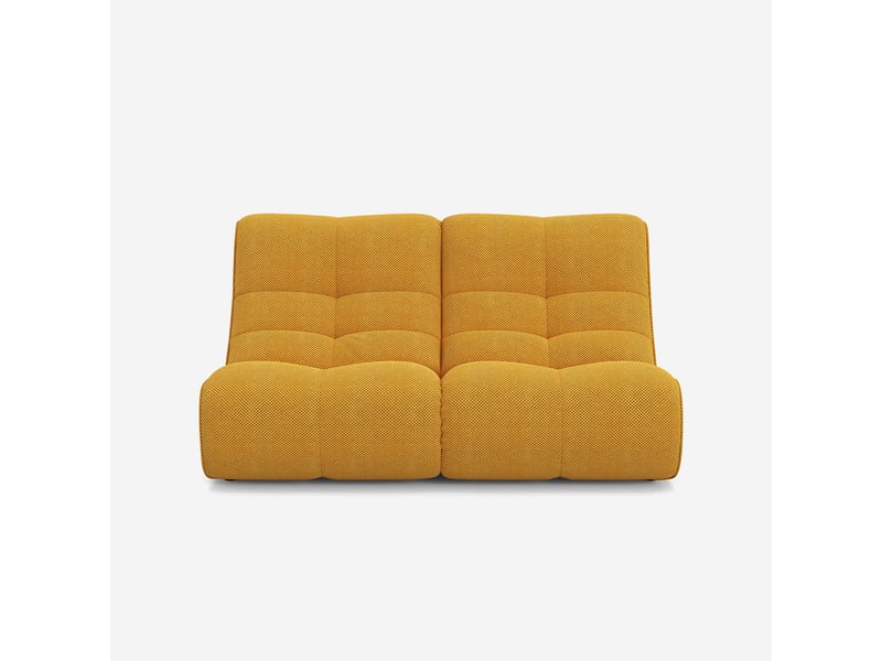 Canapé modulaire 2 places en velours doux design gardena - jaune  - Conforama D