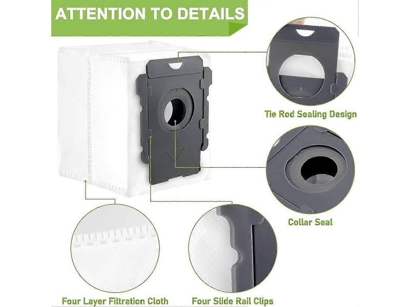  12pcs vacuum bags replacement for i1+ i2+ i3+ i4+combo i5+ i6+ i7+ i8+ j5+ j6+ j8+ s9 vacuum cleaner  - Conforama D
