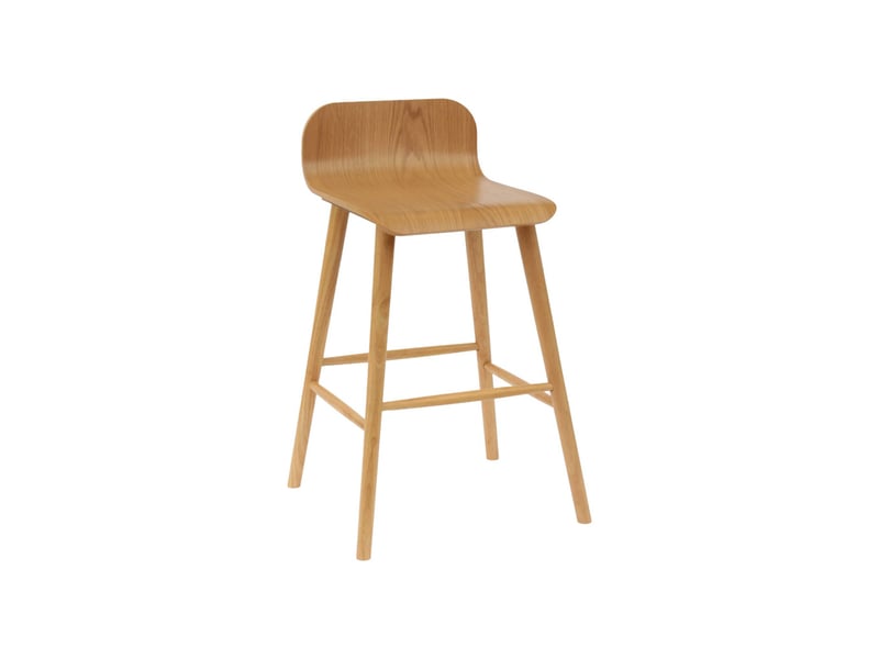 Lot de 2 tabourets de bar scandinave bois d'hévéa 67.5cm naturel - cassia  - Conforama C