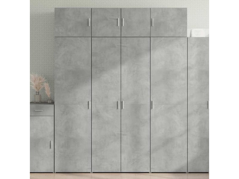  Buffet - armoire de rangement gris béton 80x42,5x225cm bois d'ingénierie  - Conforama B