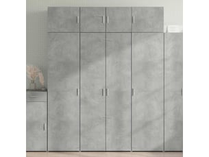 Buffet - armoire de rangement gris béton 80x42,5x225cm bois d'ingénierie