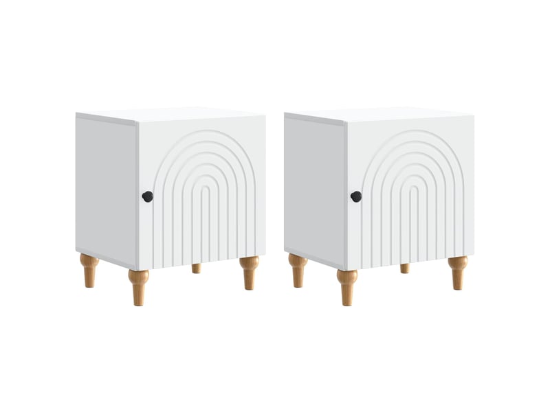  Table de chevet - cabinet de chevet - table de nuit 2 pc blanc 43 x 34,5 x 50 cm  - Conforama A