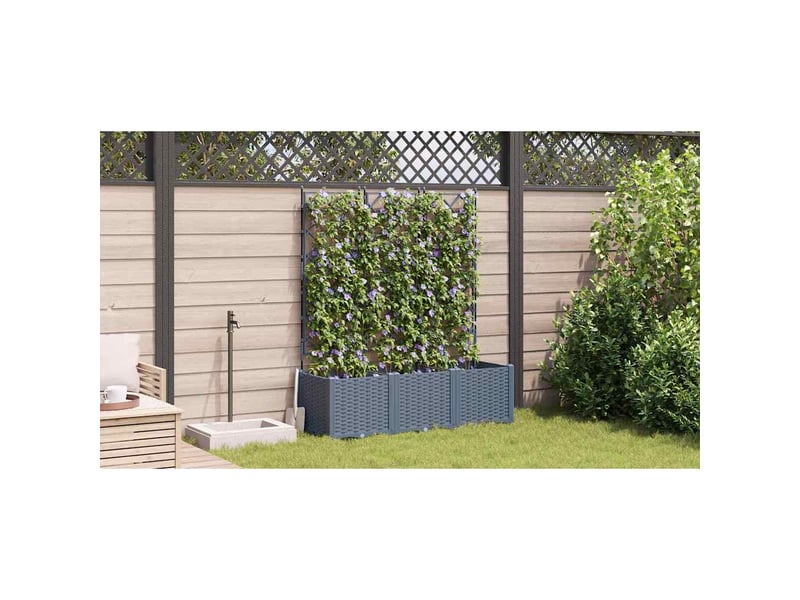  Jardinière - cache-pot de jardin 3 pcs gris clair 120 x 40 x 143 cm pp  - Conforama D