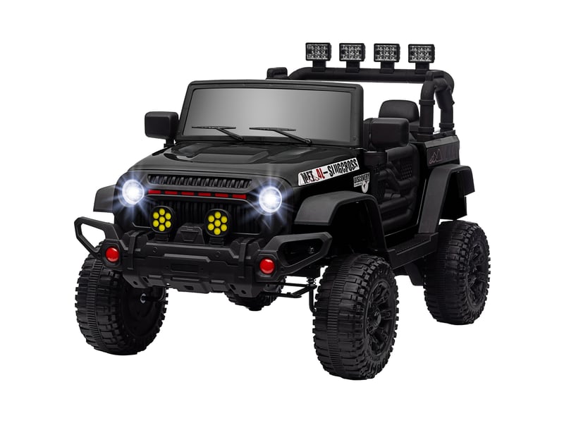  Voiture électrique pour enfants de 3 ans et plus avec batterie 12 v, télécommande, phares led, klaxon et musique - noire  - Conforama B